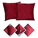 EKULÀ Set di 2 Federe Cuscini Per Divano in Lino e Cotone 45 x 45 cm Arredo Poltrona Soggiorno Morbido Elegante Tinta Unita Cerniera Invisibile – Colore Rosso