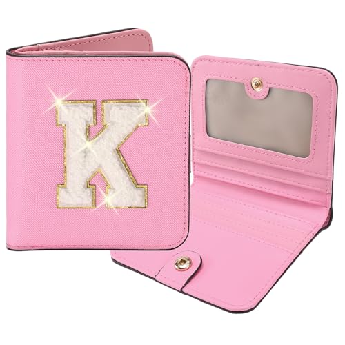 Image of RNIEGA Initial Wallet Women Small Teen Girl Gifts Trendy Stuff Girls Wallets Personalized Christmas Birthday Gift for Women Friends Daughter Granddaughter 6 7 8 9 10 11 12 13 Year Old Pink K