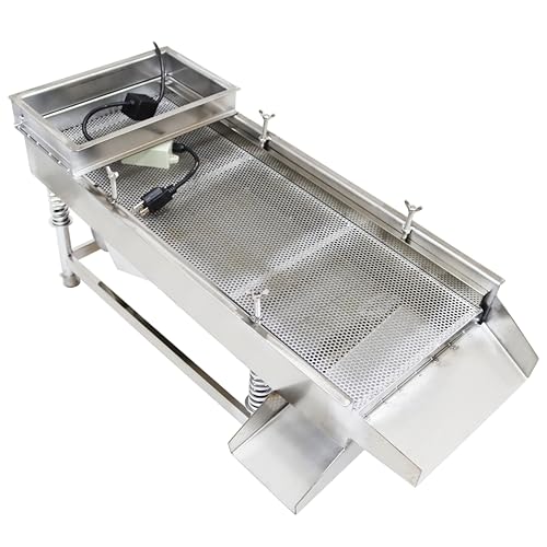 LGXEnzhuo JG30-75 Linear Vibrating Screen Electric Sifter Sieve Powder with one 1mm Screen 80W Single Motor Stainless Steel