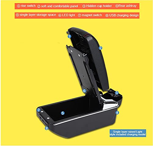 Beige - Accoudoir Central De Voiture En Cuir Noir, Repose-bras Pour