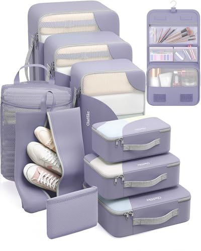 Image of OlarHike 10 Set Packing Cubes for Travel, Gifts for Women Mom,Anti-Tearing Suitcase Organizer with Over 1000 pcs Mesh Holes,Vacation Essentials & Accessories for Cruise Ship