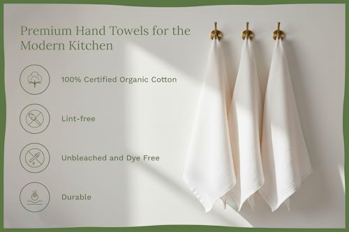 Image of Organic Cotton Flour Sack Kitchen Towels - 10 Pack, Off-White Organic Cotton Tea Towels - Extra Large Flour Sack Cotton Dish Towels- Lint-Free Unbleached Kitchen Towels - 27 inchx27 inch (Off-White - 10 Pack)
