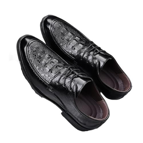 NLNKDTDPAK Läderskor business sommar andas brittisk stil casual inre höjning mäns brudgum bröllopsskor(46)