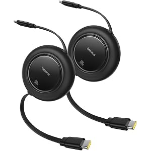 Baseus USB C Cable, 100W 2-Pack 6.6ft Retractable USB C Fast Charging Cable