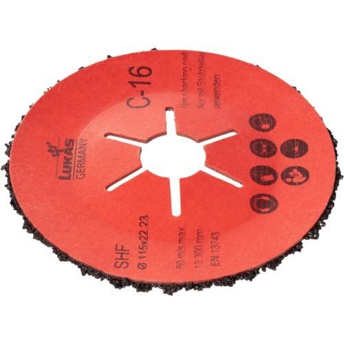 Lukas Erzett Lot de 25 disques à ébarber semi-flexibles SHF Ø 115 mm Carbure de silicium Grain 16 | pour meuleuse d'angle - 19 x 14 x 14 cm