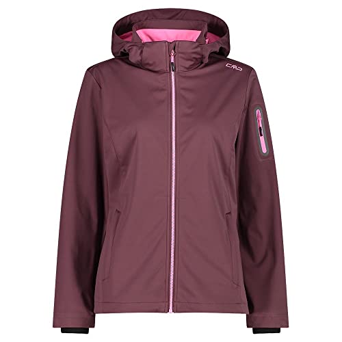 CMP - Leichte Softshelljacke für Damen mit abnehmbarer Kapuze, Pflaume, D46