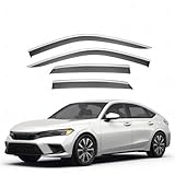 PREZ Lot de 4 Voiture Déflecteurs d'air pour Honda Civic Hatchback FE 2022 2024, Déflecteurs de Vent Déflecteurs de Pluie Visières de Fenêtre Montage Facile