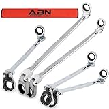 ABN 5pc Ratcheting Wrench Set - Ratchet Tools Double End Flex Head Replacement Tools for Metric Ratcheting Wrench Set
