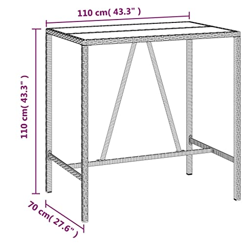 Ensemble de bar de jardin résistant aux intempéries avec coussins confortables - 8