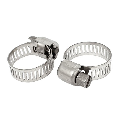 Aexit Adjustable 13-19mm Clamps Cable Tight Coolant Hose Pipe Fitting Worm Gear Strap Clamps Clamp 2pcs