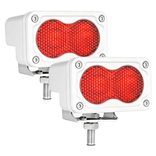 Image of Red Pod Lights Hunting Fishing Emergency Signal LED Lights | 2PCS Waterproof 3 Inch Red Rear LED Light Cube Off Road Backup Light Bar Auxiliary Fog Lights for Truck UTV Pickup Boat