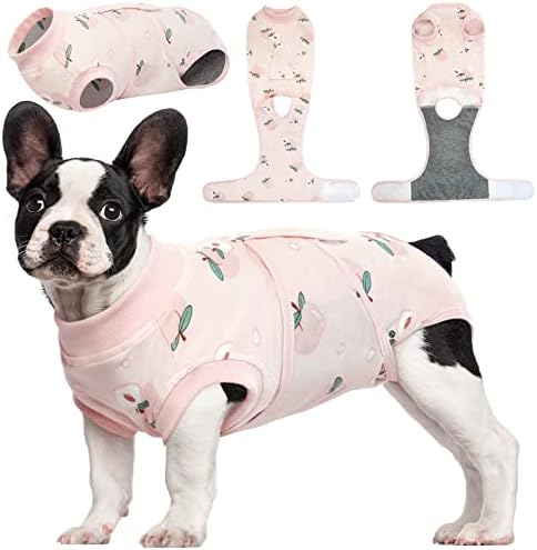 Kuoser Dog Surgery Recovery Suit for After Surgery Female,Professional Pet Recovery Shirt Dog Abdominal Wounds Bandages,Substitute E-Collar & Cone,Prevent Licking Dog Onesiesbrown XS