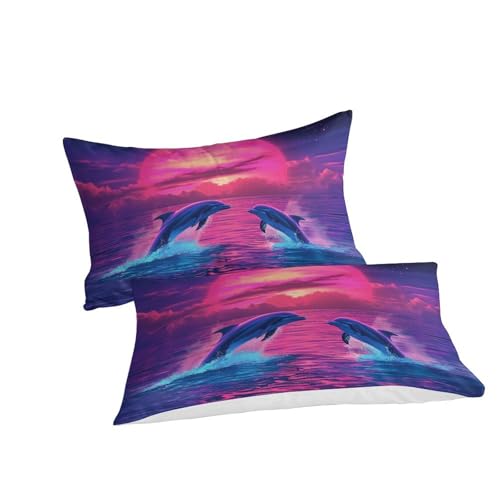 Housse de couette dauphin 3D super douce en microfibre hypoallergénique - 3
