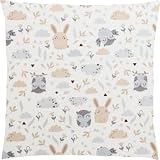 Aisawate Kinder Kissenbezug Dekorativ Gemustert 80 x 80 cm, 1 Pack Baby Kleinkind Kissen Kissenbezüge für Kinderwagen, Bio Baumwolle Kopfkissenbezug mit Reißverschluss
