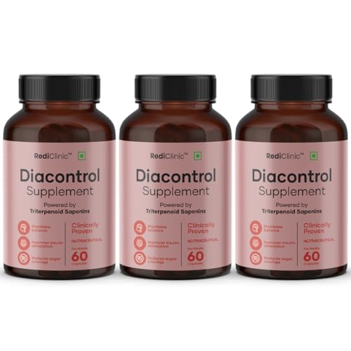 Image of DiaControl Capsules for Diabetes | Made with Gudmar, Karela, Jamun, Shatavari |Helps Manage Blood Sugar Levels & Healthy Glucose Levels | Pack of 3-60 Capsules