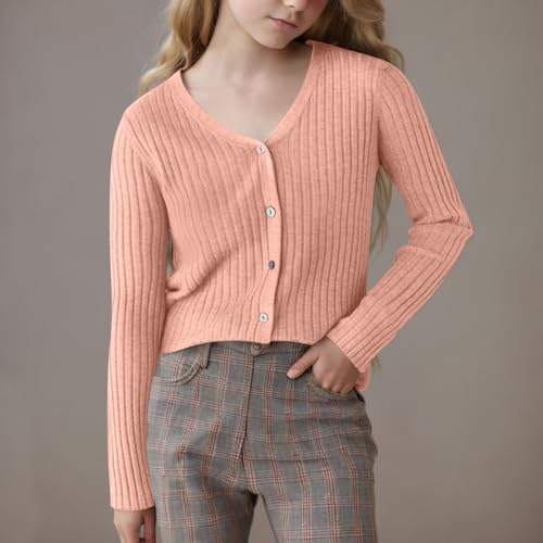 Girls Cardigan Sweaters 10-12 Fall Lightweight Soft Button Down Cable Knit Sweater Coat Casual Long Sleeve Cardigans2
