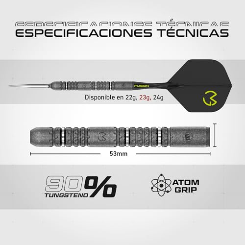 Juego de dardos profesionales Winmau MvG con puntas Switch Points y accesorios 6