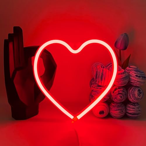 UExnkj-Y Lampada Cuore,Insegne Love al Neon, luci per la decorazione della camera da letto,USB o alimentate a batteria, regali di compleanno di Natale,decorazioni per matrimoni per feste