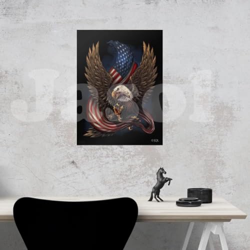 Image of Jasol Diamond Painting Kit, 40x30 Cms, Full Drill, 5D Crystals, Home Wall Decor Gift Set (USA Flag with Eagle M45622)