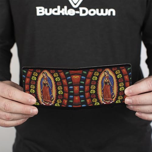 Buckle-Down Men's PU Bifold Wallet-Virgen de Guadalupe, Multicolor, 4.0" x 3.5"4