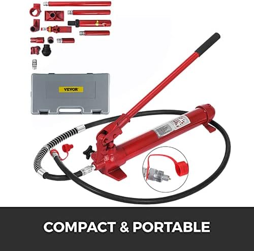 Miniatura 6 de VEVOR Kit de alimentación Porta de 10 toneladas de 4.6ft (55.1 pulgadas) manguera de aceite hidráulica para auto Ram Auto Body Frame Repair