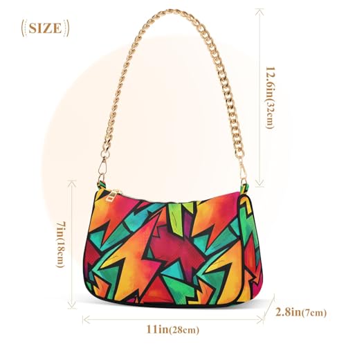 Clutch Shoulder Bags Tote Evening Purse Handbags for Women Gradient Lightning Arrow Hobo Bags with Zipper Closure3