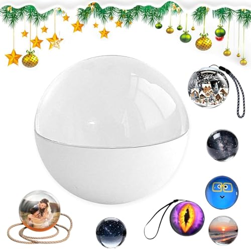 Boule de Cristal 3D avec Affichage numérique, 2,76'' Affichage vidéo numérique personnalisé, Cadeau à Faire soi-même avec écran électronique pour Couples, Animaux domestiques, Albums de