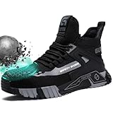 GUYISASH ﻿Steel Toe Shoes for Men Work Safety Industrial Protective Men’s Work Shoes for Construction Comfortable Lightweight Warehouse Factory