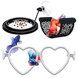 4Pcs Betta Fish Tank Accessories, Betta Hammock, 2 Betta Fish Toys, 1 Betta Feeding Ring Provide a Comfortable Environment for Rest and Activities at Betta.