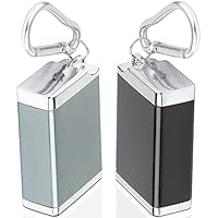 Taschenaschenbecher für Unterwegs Geruchsdicht 2 Stück Aschenbecher to go, Reiseaschenbecher Klein Mobiler Aschenbecher Tragbarer Zigaretten Taschenascher (Schwarz,Silber)