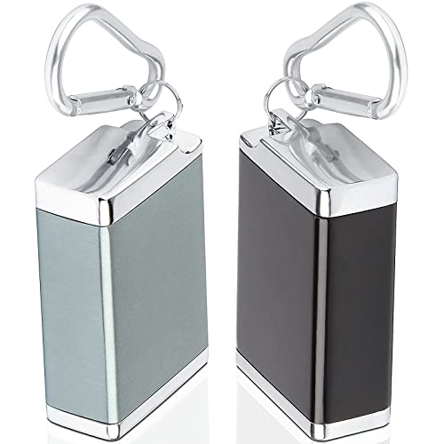 Lot de 2 cendriers de poche anti-odeurs - Portable - Noir et argenté