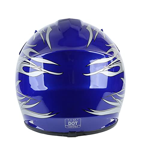 Dot Youth Kids Motocross Offroad Street Dirt Bike Helmet Youth Motorcycle Atv Helmet With Goggles Gloves Blue Flame S #TOP3