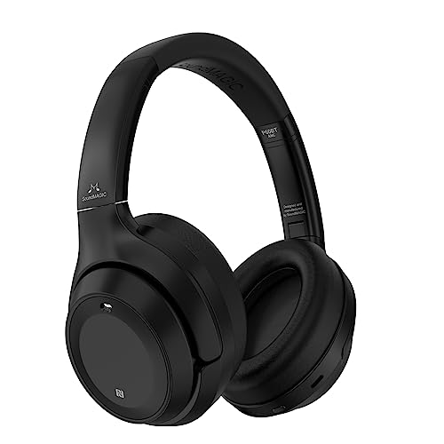 Soundmagic P60BT Audiophile Headphone Wireless Bluetooth HiFi Stereo Sound Best Over-Ear Music Headset with Active Noise Cancelling, HD MIC, Touch Sensitive Control, 50 Hours Playing Time, Black