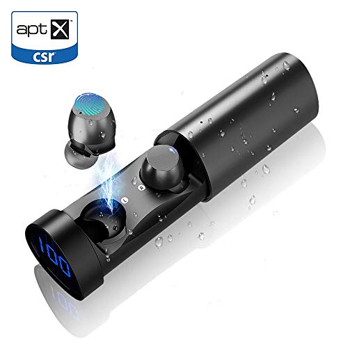 Wireless Earbuds Bluetooth Headphones with 20 H Playtime， Bass HiFi Stereo Sound,Touch Control Bluetooth 5.0 in-Ear Wireless Earphones Bluetooth Headset with Charging Case (IPX5,Black) (Gray)