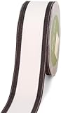 May Arts 1-1/2-Inch Wide Ribbon, White Grosgrain with Black Edge