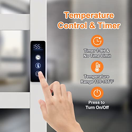 Heated Towel Rack, 5 Bars Towel Warmer Rack With Timer And Smart Temperature Control, 304 Stainless Steel Wall Mounted Electric Towel Warmer For Bathroom #TOP1