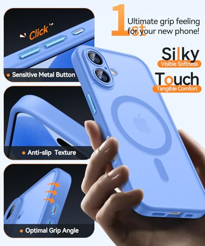 Image of CANSHN Magnetic for iPhone 17 Case, Upgraded [Full Camera Protection] [Compatible with Magsafe] [Translucent Matte] Shockproof Protective Phone Case for iPhone 17 - Ultramarine