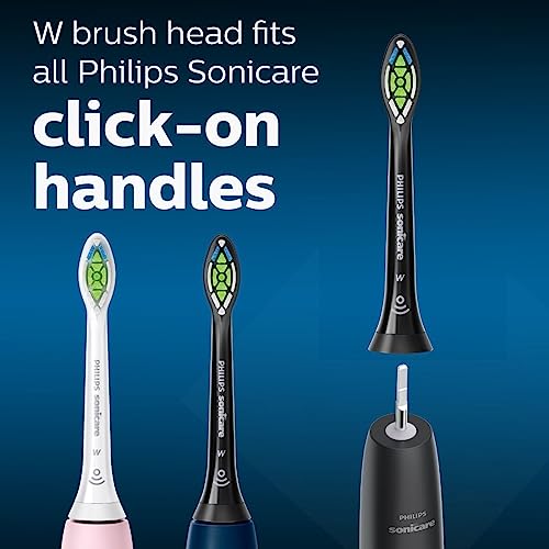 philips sonicare w diamondclean - genuine replacement electric toothbrush heads black 2 pack hx606295