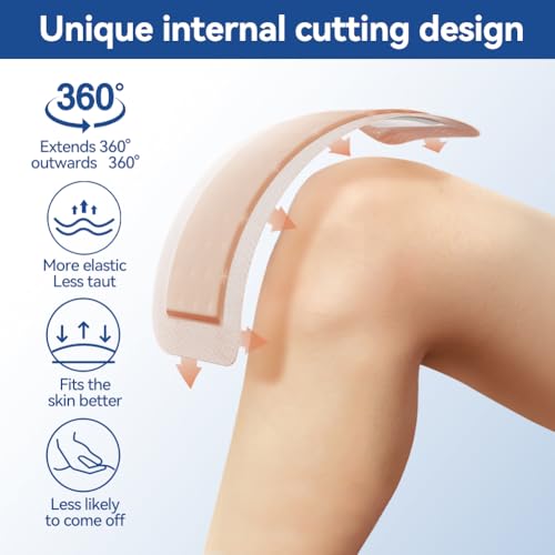 Image of Dimora 20 Count Silicone Super Absorbent Wound Dressing - 4 inch x 8 inch Soft Gauze Pads for Bed Sores Leg Ulcers Post Surgical Incisions, Adhesive Wound Bandage with Gentle Border