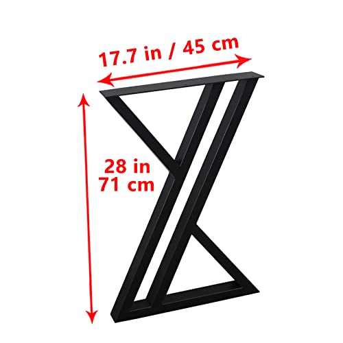 Image of MBQQ Rustic Decor Triangle Table Legs, Heavy Duty Metal, 28' Height, 17.7' Wide, Industrial Modern, DIY Iron Bench Legs