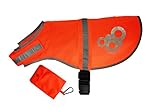 Reflective Dog Vest -Blaze Orange and Reflective Silver- Lightweight Breathable Fabric- Secure Adjustable Elastic Waistband +BONUS Storage Bag LARGE