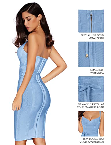 Image of meilun Womens Rayon Belt Detail Bandage Bodycon Party Dress
