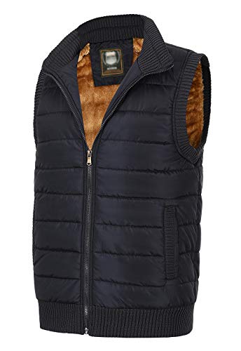 Image of Spanye Men's Casual Vest Padded Puffer Jacket Vests Stand Collar Plus Size Warm Sleeveless Coat