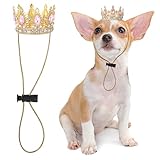 Abbylike Pet Rhinestone King Crown, Queen Crown for Birthday New Year Costume for Small Dog Cat Cosplay Party Accessories Adoption Celebration Wedding Birthday Photos Prop Costume(Pink,Small)