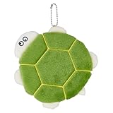 BEAMARKER Cute Plush Turtle Coin Purse Keychain Kawaii Soft Velvet Change Pouches Cartoon Money Turtle Purse Mini Japanese Keychain Wallets with Zipper Ball Chain Green for Women Students Earphones