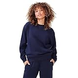 KUT & SO Crewneck Sweatshirt for Women – Essential Cozy Fleece Pullover Sweater – Women’s Fall Clothes Navy Large