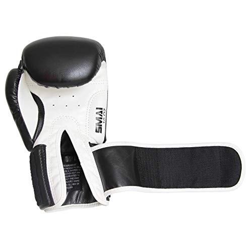 Smai Essentials Leather Boxing Glove Plus 180" Black Boxing Wraps - Competition Boxing Mitts Made For Sparring, Kickboxing, Bag Work And Muay Thai Training - Winning Fight Gloves For Men & Women. #TOP1