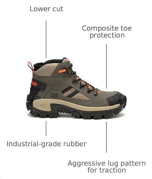 Cat Footwear P9166621011.5W Invader Mid Vent Ct - Bungee Cord 11.5W - 4