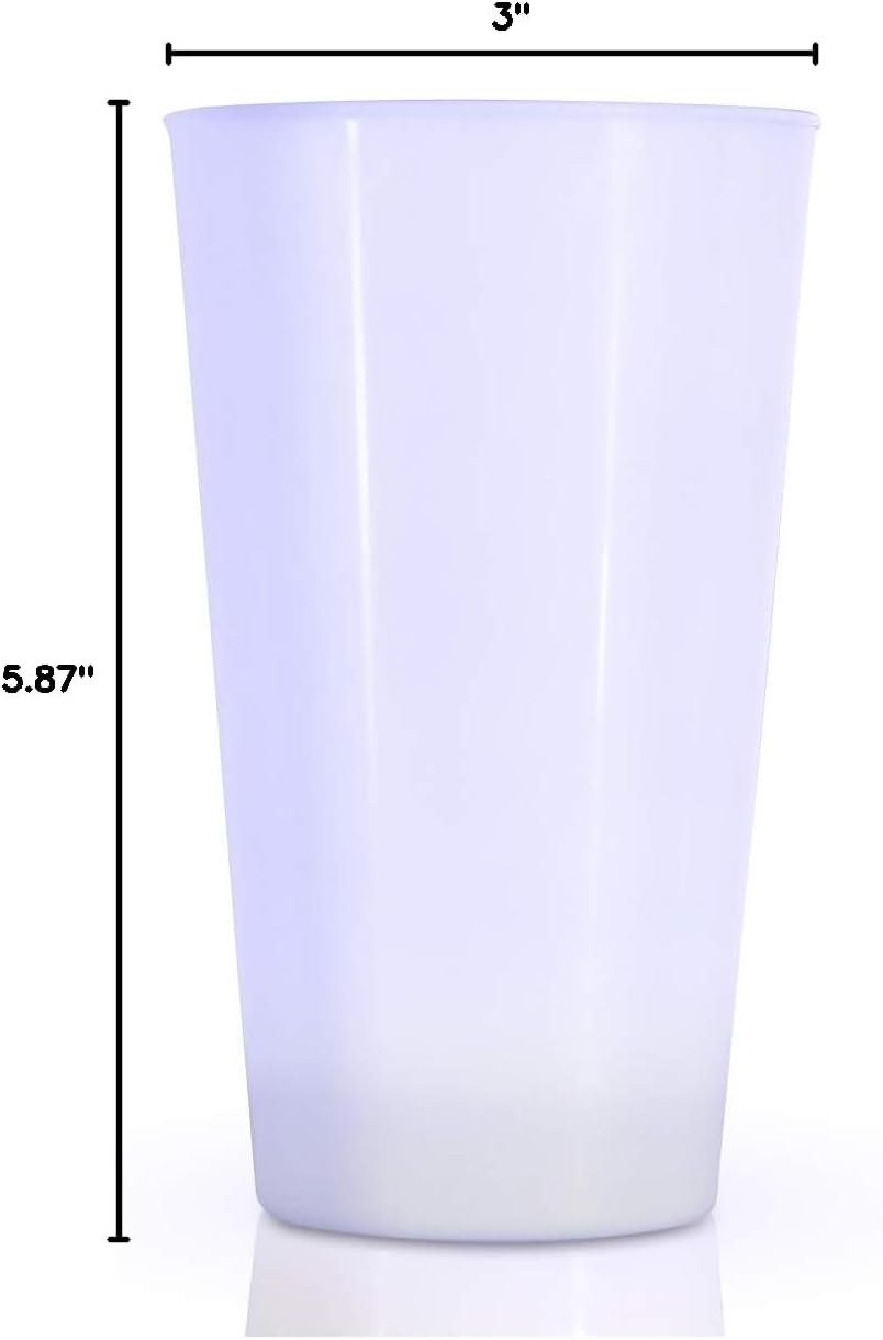 FlashingBlinkyLights White LED Glow Cups for Light Up Party Drinks (Set of 4)