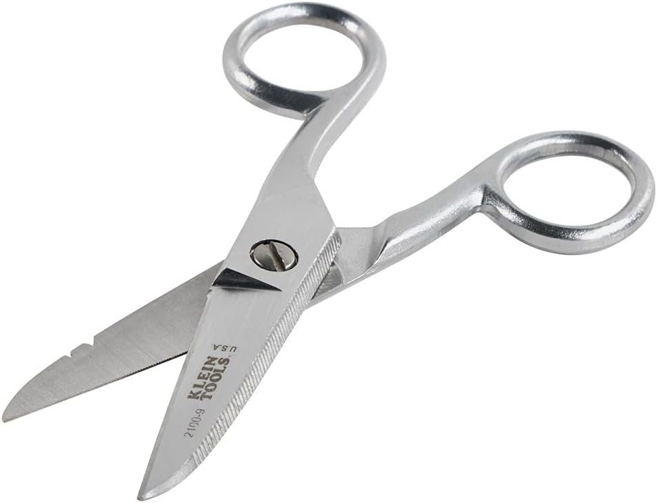 Klein Tools 2100-9 Stainless Steel Electrician's Scissors with Stripping Notches, 5-1/4-Inch (Pack of 2)